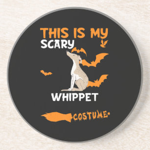 Whippet Costume Halloween Lazy Scary Dog T-Shirt Zandsteen Onderzetter