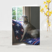 Whippet die "u missen" Wenskaart Kaart (Gele Bloem)