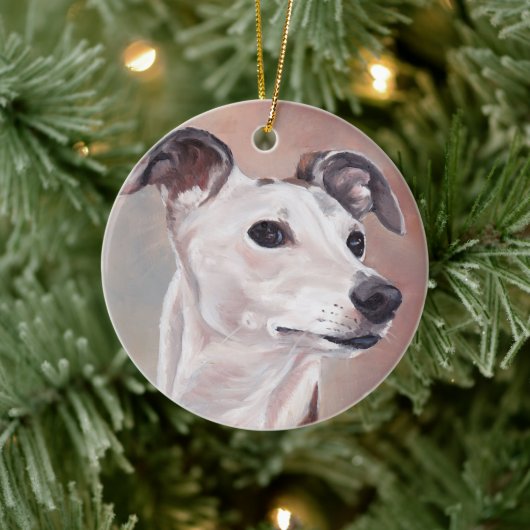 Whippet Dog Art Canine Ornament Round (Boom)