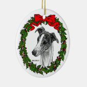 Whippet Dog Art van Glenda S. Harlan Keramisch Ornament (Rechts)