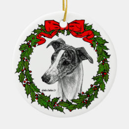 Whippet Dog Art van Glenda S. Harlan Keramisch Ornament