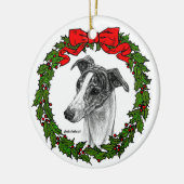 Whippet Dog Art van Glenda S. Harlan Keramisch Ornament (Links)