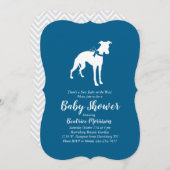 Whippet Dog Baby shower Boy Blue Kaart (Voorkant / Achterkant)