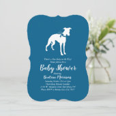 Whippet Dog Baby shower Boy Blue Kaart (Staand voorkant)