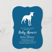 Whippet Dog Baby shower Boy Blue Kaart (Voorkant / Achterkant)
