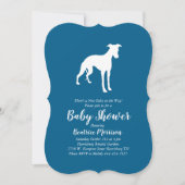 Whippet Dog Baby shower Boy Blue Kaart (Voorkant)