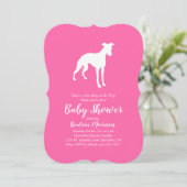 Whippet Dog Baby shower Girl Pink Kaart (Staand voorkant)