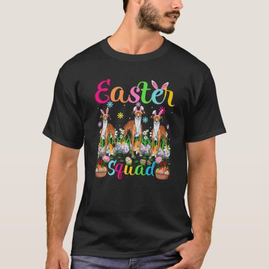 Whippet Dog Bunny Ear Easter Squad Whippet Happy E T-shirt (Voorkant)