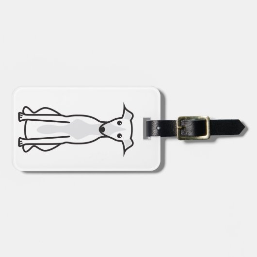 Whippet Dog Cartoon Bagagelabel (Voorkant horizontaal)