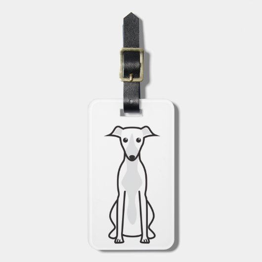 Whippet Dog Cartoon Bagagelabel (Voorkant verticaal)