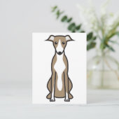 Whippet Dog Cartoon Briefkaart (Staand voorkant)