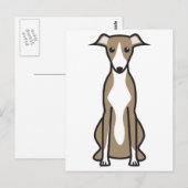 Whippet Dog Cartoon Briefkaart (Voorkant / Achterkant)