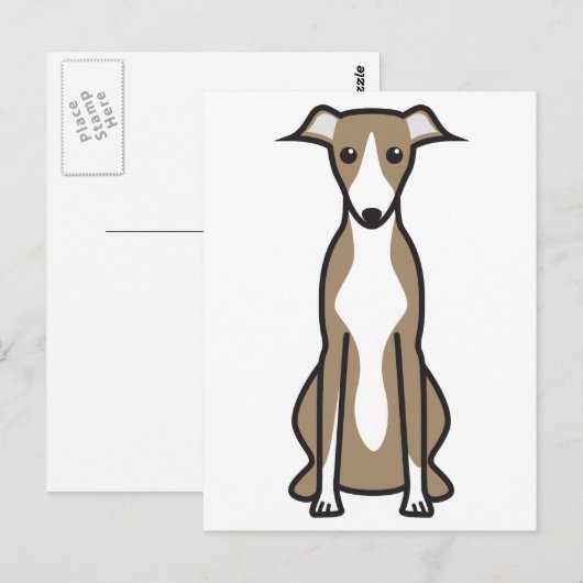 Whippet Dog Cartoon Briefkaart (Voorkant / Achterkant)