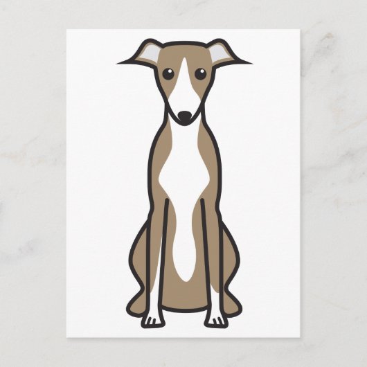 Whippet Dog Cartoon Briefkaart (Voorkant)