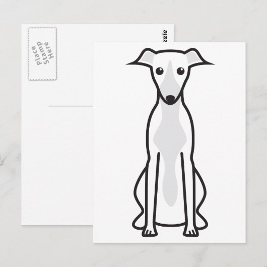 Whippet Dog Cartoon Briefkaart (Voorkant / Achterkant)