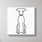 Whippet Dog Cartoon Canvas Afdruk (Voorkant)
