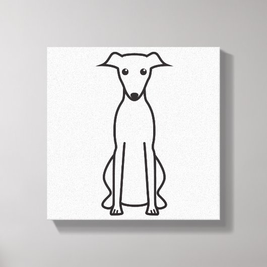 Whippet Dog Cartoon Canvas Afdruk (Voorkant)