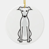 Whippet Dog Cartoon Keramisch Ornament (Voorkant)