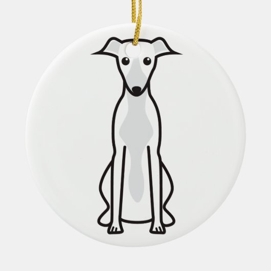 Whippet Dog Cartoon Keramisch Ornament (Voorkant)