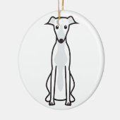 Whippet Dog Cartoon Keramisch Ornament (Links)