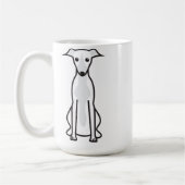 Whippet Dog Cartoon Koffiemok (Links)
