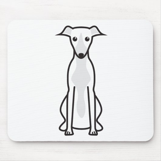 Whippet Dog Cartoon Muismat (Voorkant)