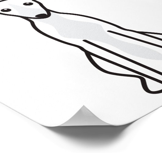 Whippet Dog Cartoon Poster (Hoek)
