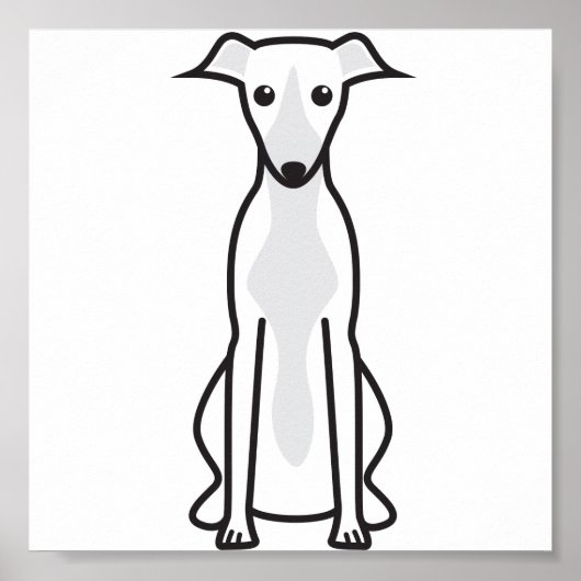 Whippet Dog Cartoon Poster (Voorkant)