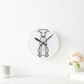 Whippet Dog Cartoon Ronde Klok (Huis)