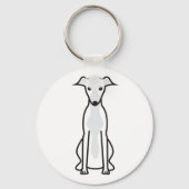 Whippet Dog Cartoon Sleutelhanger (Voorkant)