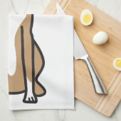 Whippet Dog Cartoon Theedoek (Quarter Fold)