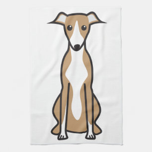Whippet Dog Cartoon Theedoek