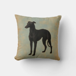 Whippet dog cushion home decor vintage kussen