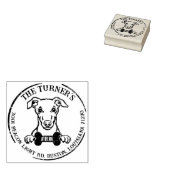 Whippet Dog Familie Retouradres Rubberstempel (Gestempeld)