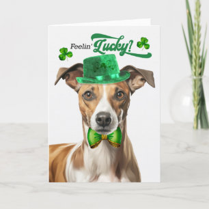 Whippet Dog Feelin' Lucky St Patrick's Day Feestdagen Kaart