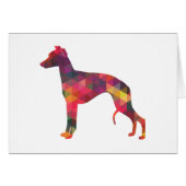 Whippet Dog Geo Pattern Silhouette Multi Card (Voorkant Horizontaal)