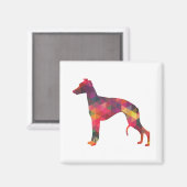Whippet Dog Geometric Pattern Silhouette Multi Magneet (Voorkant / Achterkant)