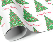 Whippet Dog Kerstboom Vakantie Wit Cadeaupapier (Rol Hoek)