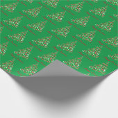 Whippet Dog kerstboomfeestdag groen Cadeaupapier (Hoek)