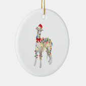 Whippet Dog Kerstmis Licht Pasen Mam Pap Gifts Keramisch Ornament (Rechts)