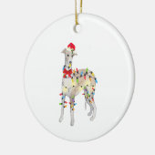 Whippet Dog Kerstmis Licht Pasen Mam Pap Gifts Keramisch Ornament (Links)