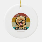 Whippet Dog Kerstmis Licht Pasen Mam Pap Gifts Keramisch Ornament (Achterkant)