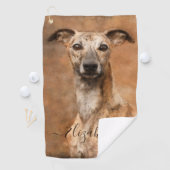 Whippet Dog Naam toevoegen Golfhanddoek (Insitu)
