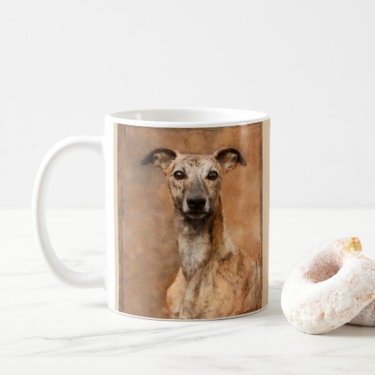 Whippet Dog Naam toevoegen Koffiemok (Met donut)