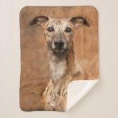 Whippet Dog Naam toevoegen Sherpa Deken (Voorkant)