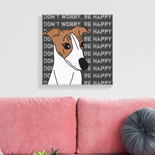 Whippet dog pop art canvas afdruk (Insitu (Woonkamer))