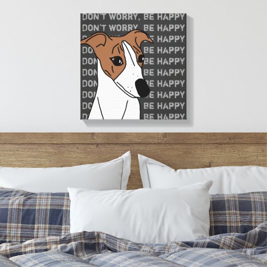 Whippet dog pop art canvas afdruk (Insitu (Slaapkamer))