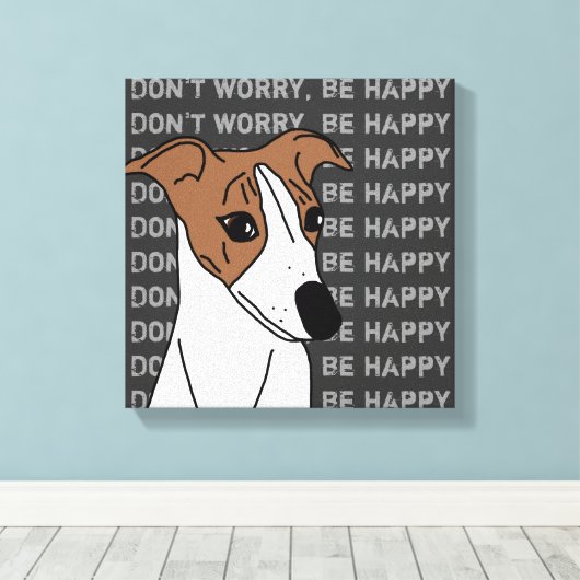 Whippet dog pop art canvas afdruk (Insitu (Houten vloer))