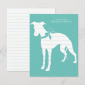 Whippet Dog Puppy Bedankkaart (Voorkant / Achterkant)