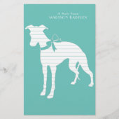 Whippet Dog Puppy Briefpapier (Voorkant)